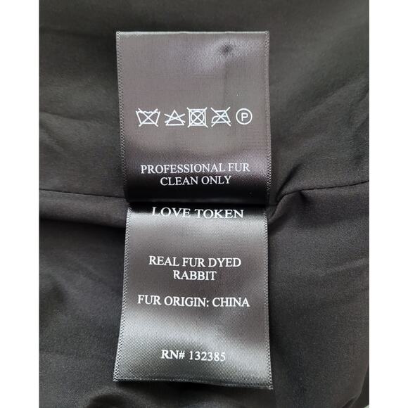 Love Token Womens Multicolor Ombre Rabbit Fur Long Sleeve Open Front Coat Size S - Picture 8 of 8
